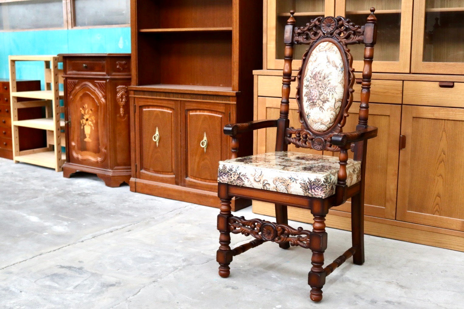 ヨーロピアンクラシックスタイル アンティーク調 アームチェア ベンチ