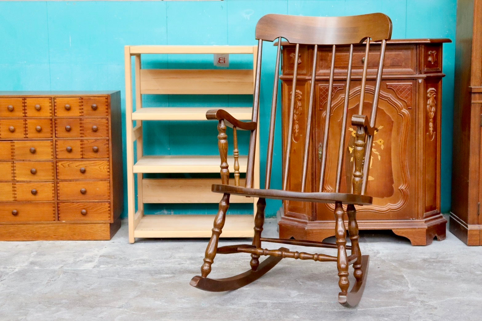 揺り椅子 ロッキングチェア アンティーク レトロ 木製 GMIK149○柏木工