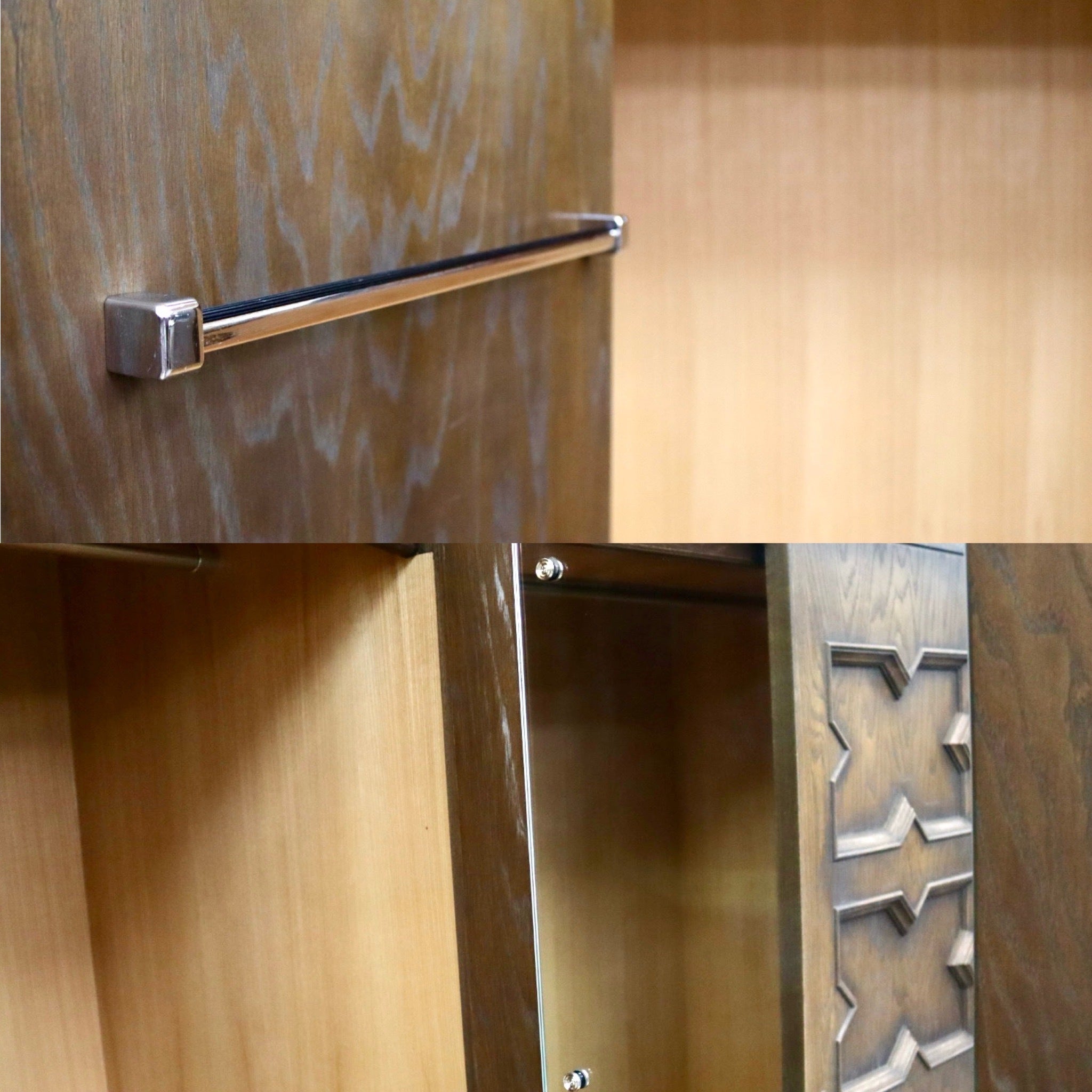 GMIH126A○永田良介商店 神戸家具 ワードローブ 洋服タンス クローゼット 箪笥 引き出し 鏡 楢材 洋家具 稀少