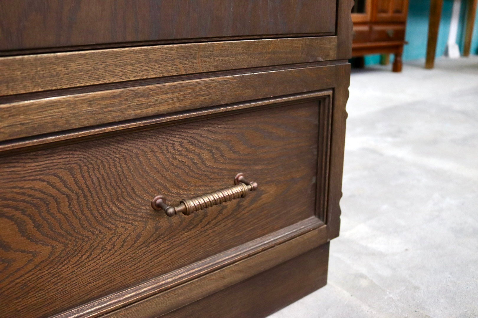 GMIH126A○永田良介商店 神戸家具 ワードローブ 洋服タンス クローゼット 箪笥 引き出し 鏡 楢材 洋家具 稀少