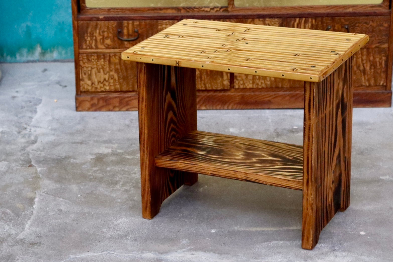 GMIK205A○梅里竹芸 Umezato Bamboo Craft 竹家具 スツール 椅子 