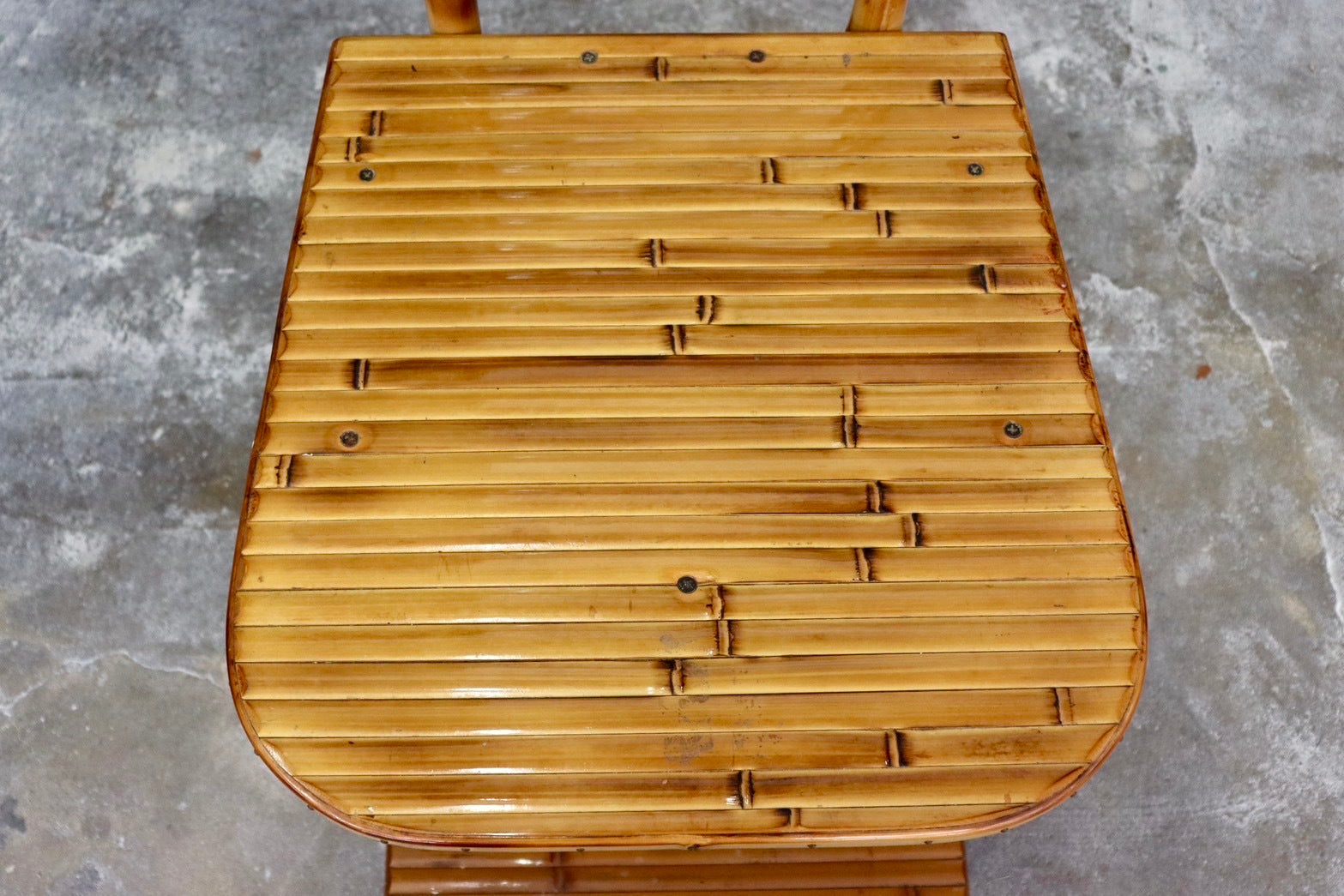 GMIK205○梅里竹芸 Umezato Bamboo Craft 竹家具 キャスター付き 椅子 チェア 収納 工芸品 バンブー 宮崎 高級