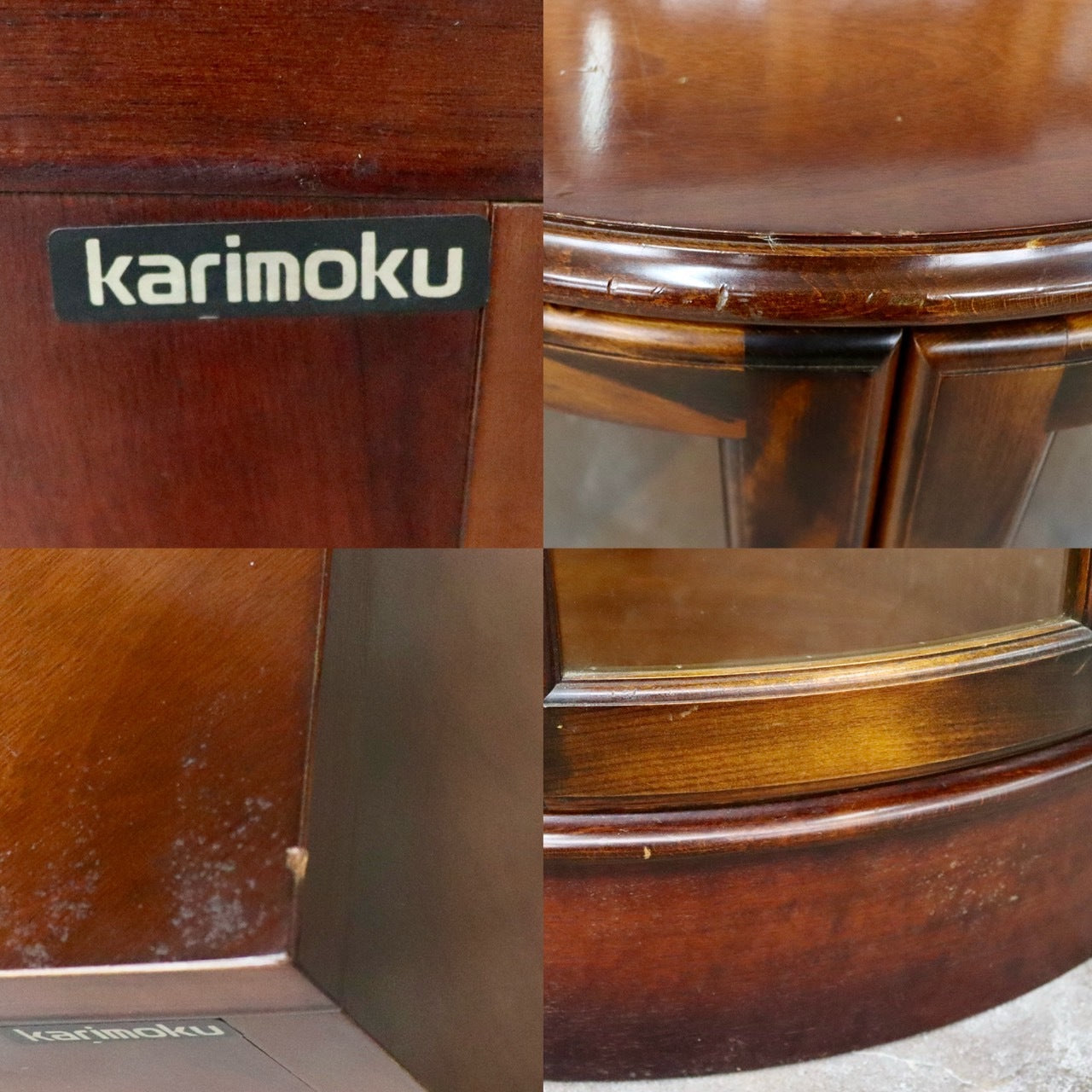 GMIS158○karimoku / カリモク コロニアル コーナーキャビネット 飾り棚 収納家具 キャビネット クラシカル 国産家具