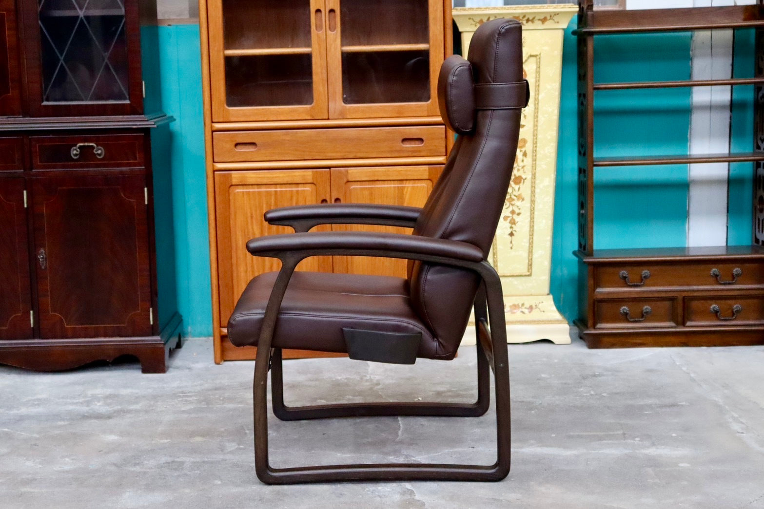 GMIS154A○冨士ファニチア / FUJI FURNITURE リクライニングチェア パーソナルチェア 椅子 アームチェア ハイバック 合皮