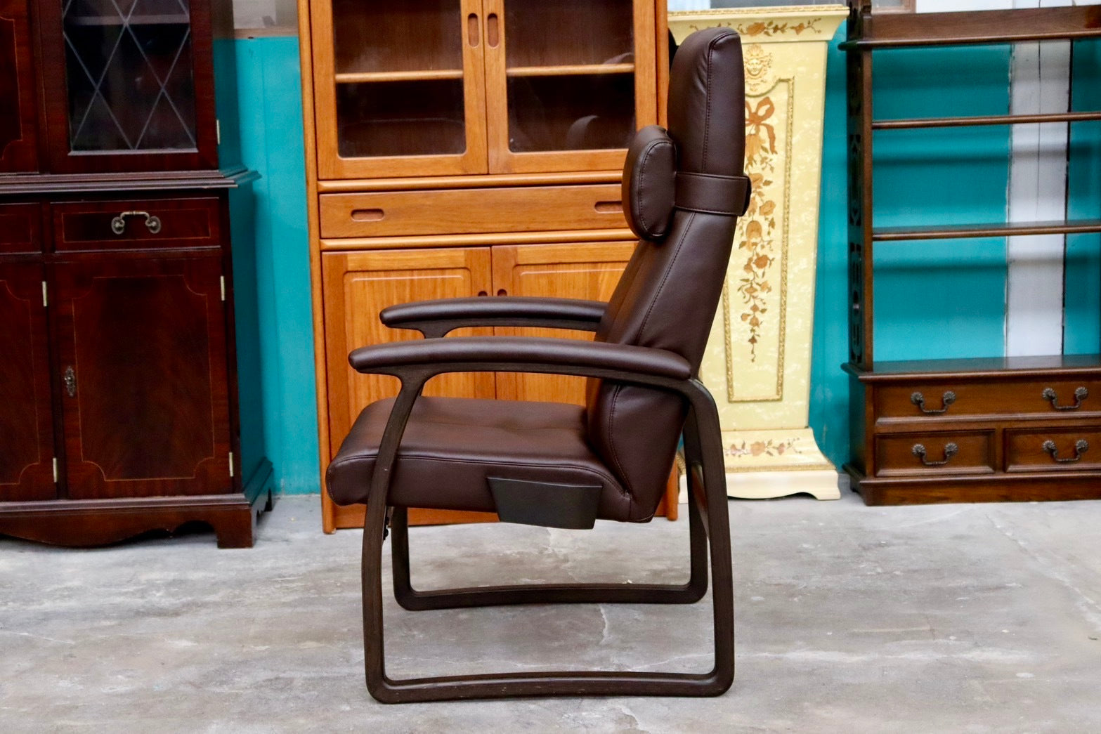 GMIS154B○冨士ファニチア / FUJI FURNITURE リクライニングチェア パーソナルチェア 椅子 アームチェア ハイバック 合皮