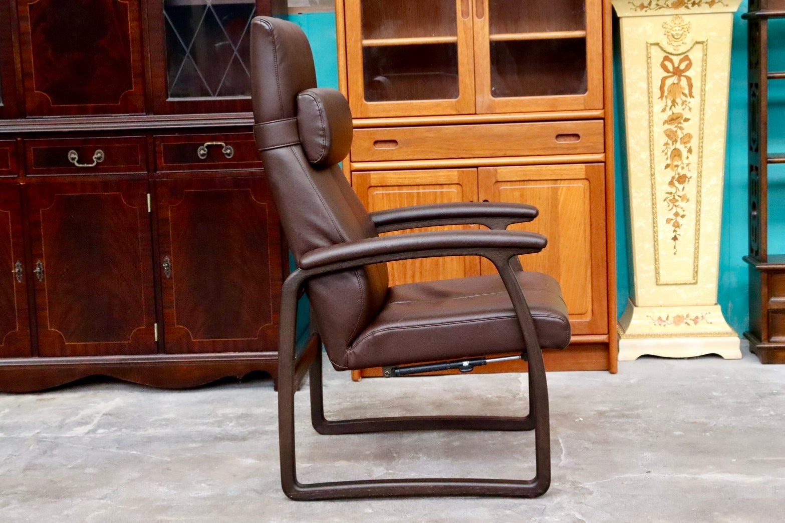 GMIS154B○冨士ファニチア / FUJI FURNITURE リクライニングチェア パーソナルチェア 椅子 アームチェア ハイバック 合皮