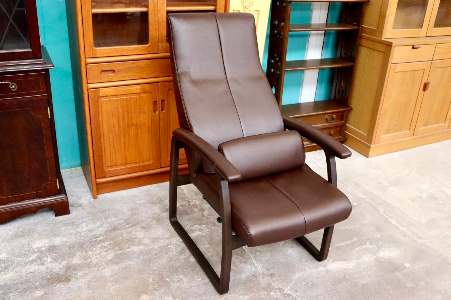 GMIS154B○冨士ファニチア / FUJI FURNITURE リクライニングチェア パーソナルチェア 椅子 アームチェア ハイバック 合皮