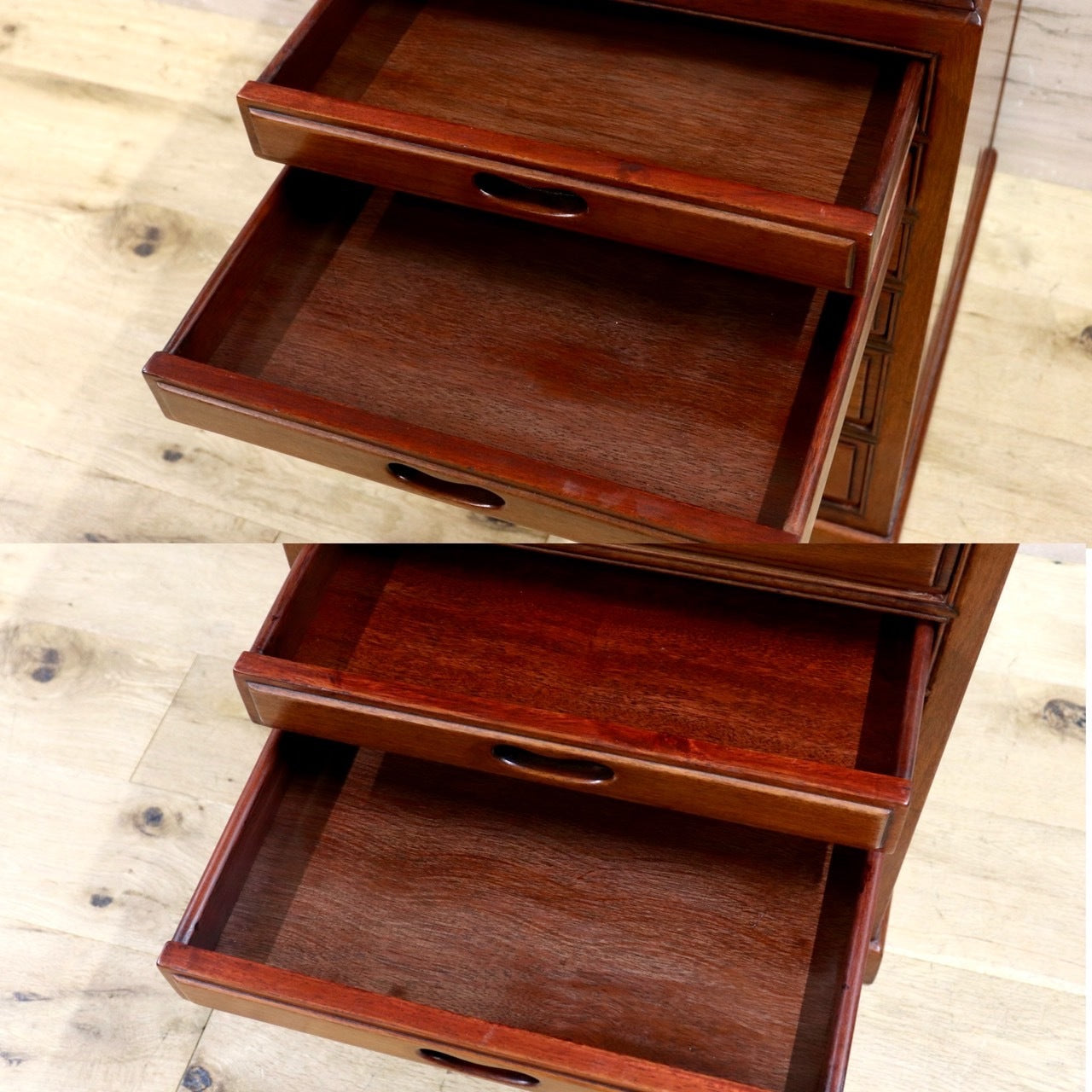 GMIS184○唐木 引き出し サイドチェスト 花梨 無垢材 和家具 和モダン 和室 レトロ アンティーク
