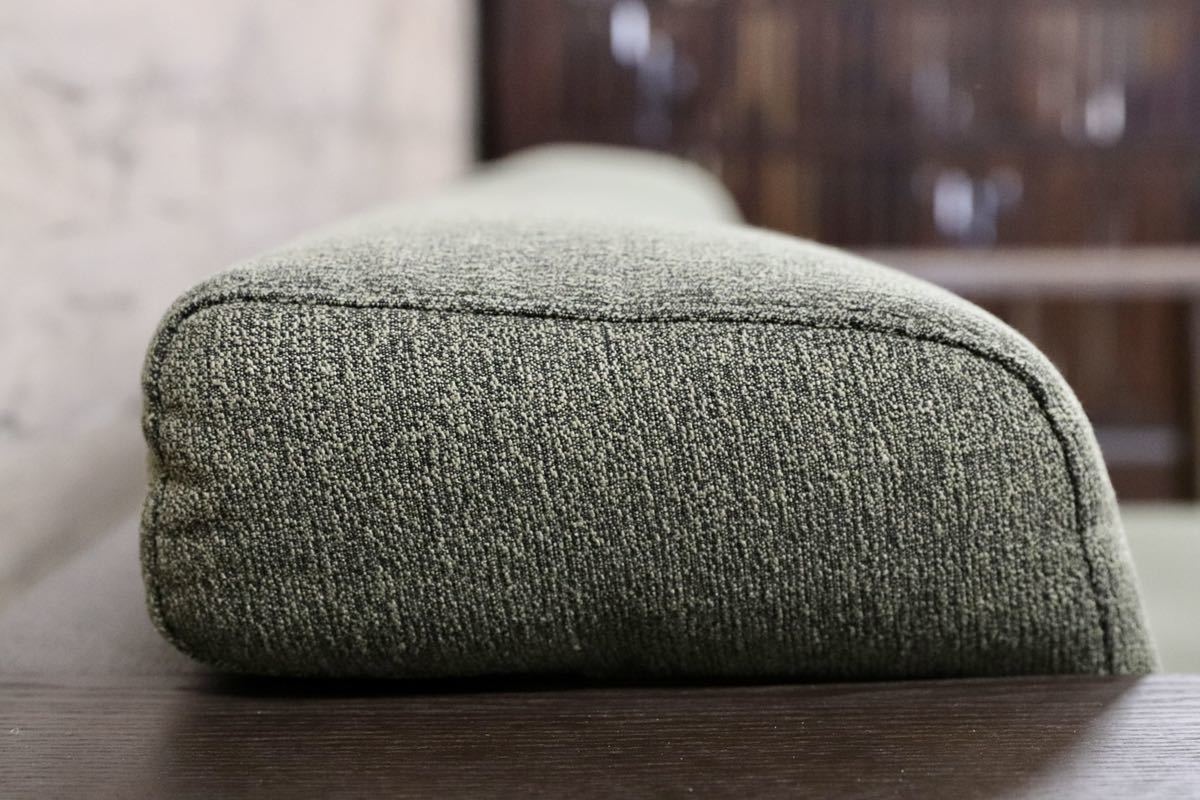 GMFN156○東京インテリア 2.5人掛けソファ ラブソファ スタイリッシュ 和モダン グリーン ファブリック タモ材