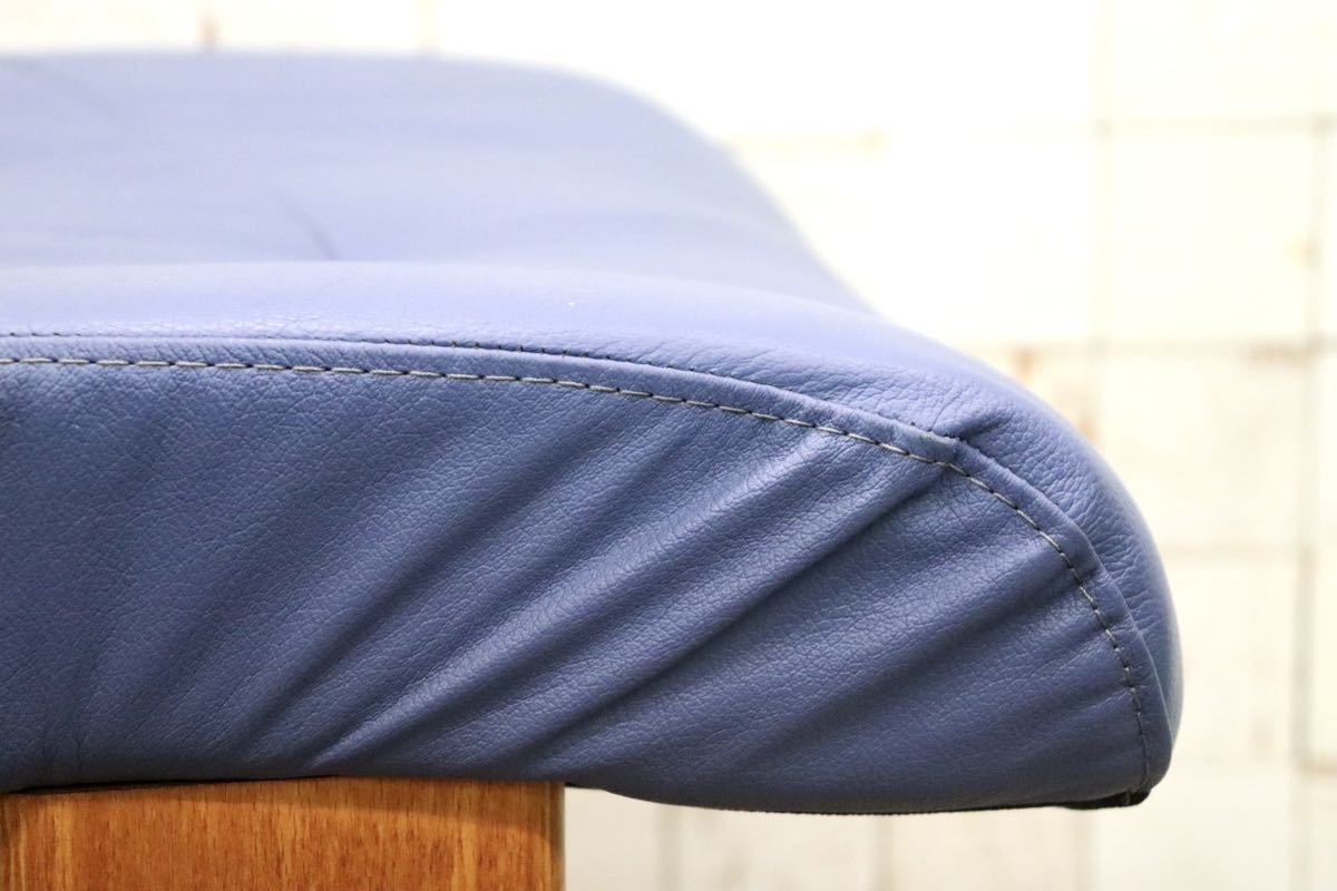 GMGK190A○EKORNES / エコーネス フットスツール オットマン 足置 本革 青紫 北欧 ノルウェー ストレスレス 美品