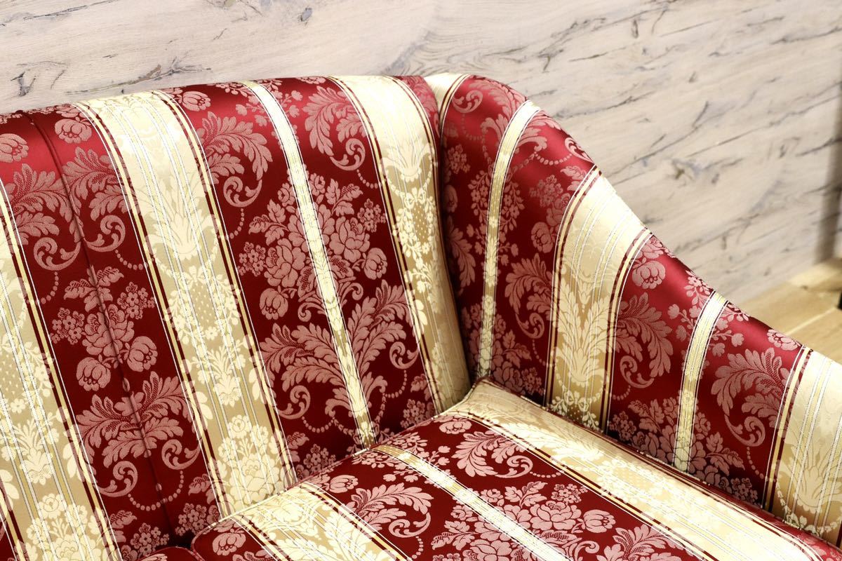 GMGH279○イタリアモダン クラシック 3人掛けソファ トリプルソファ ファブリック ヨーロピアン エレガント ロココ 展示品