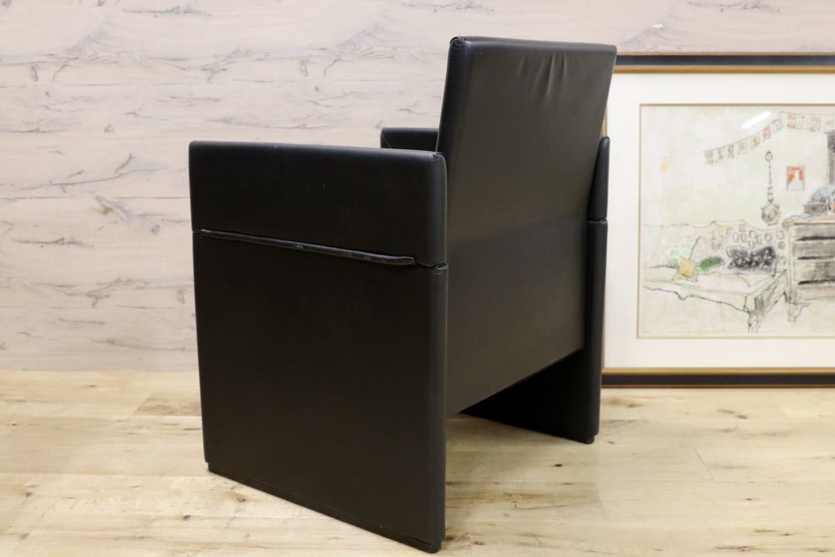 GMGK341A○Artfort / アーティフォート イージーチェア 黒 本革 イタリアモダン ヴィンテージ 稀少 検)cassina マリオベリーニ ブレイク