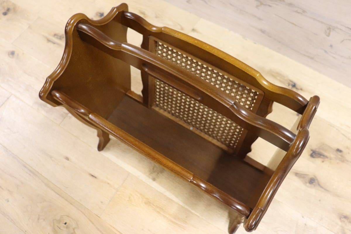 GMGN273○karimoku / カリモク コロニアル マガジンラック ブックスタンド 本棚 棚 シェルフ レトロ アンティーク インテリア 展示品