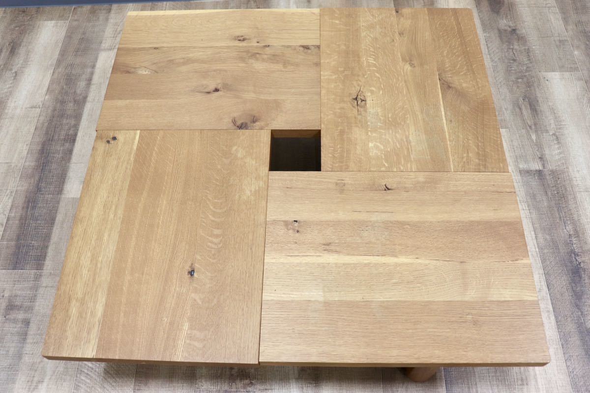GMGH167○飛騨産業 / HIDA キツツキ 森のことば センターテーブル リビングテーブル ローテーブル オーク無垢材 定価19.3万 展示品