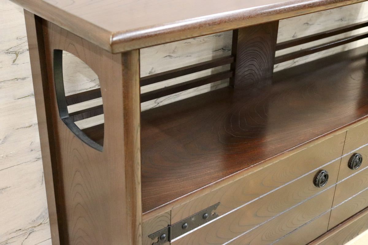 GMGS78○茶箪笥 茶棚 飾り棚 収納棚 民芸家具 欅 和家具 和室 座敷 古民家 レトロ アンティーク 和モダン