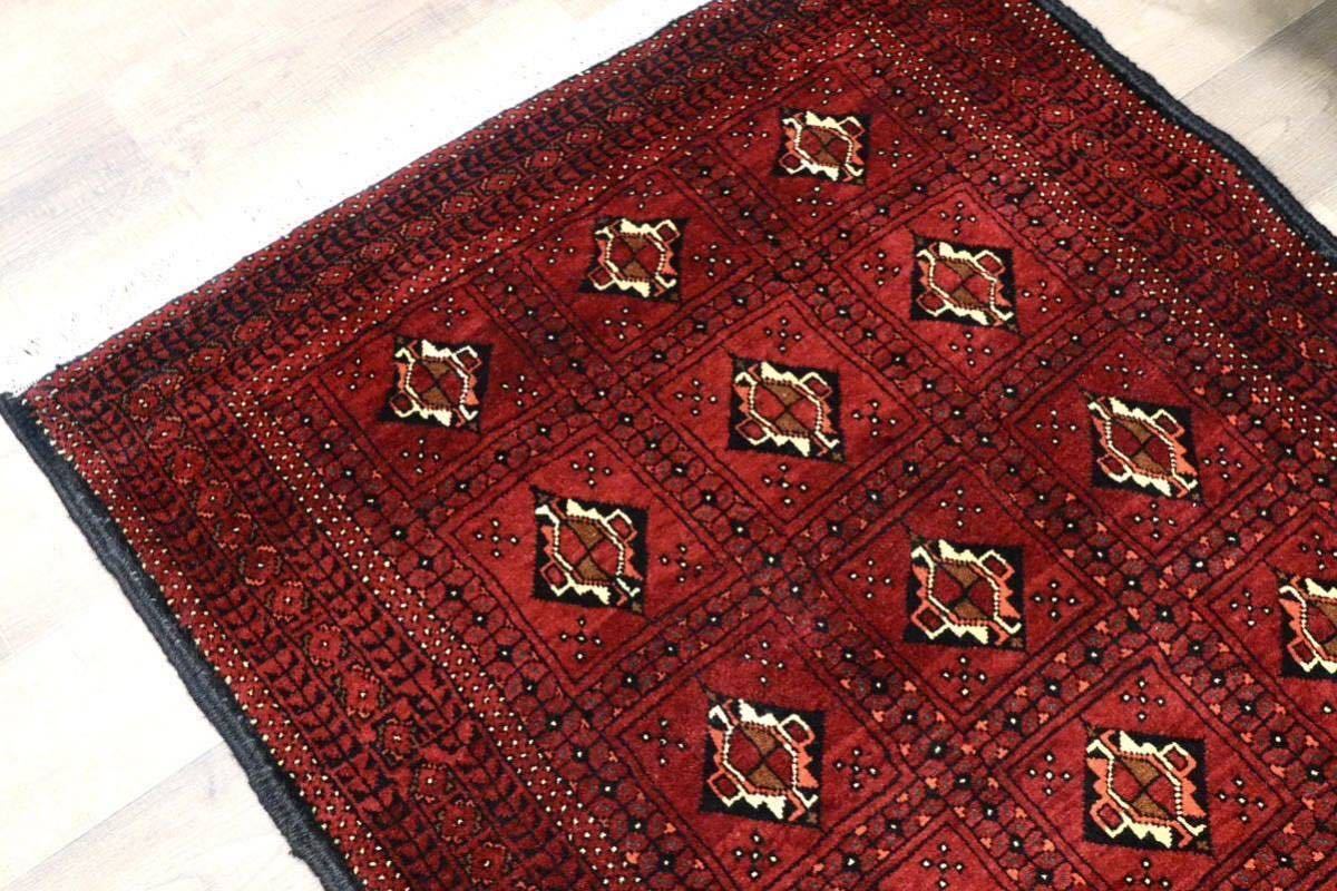 GMGO34○PERSIAN CARPET / ペルシャカーペット ペルシャ絨毯 手織り パネルデザイン トライバルラグ 70年代 ヴィンテージ デッドストック
