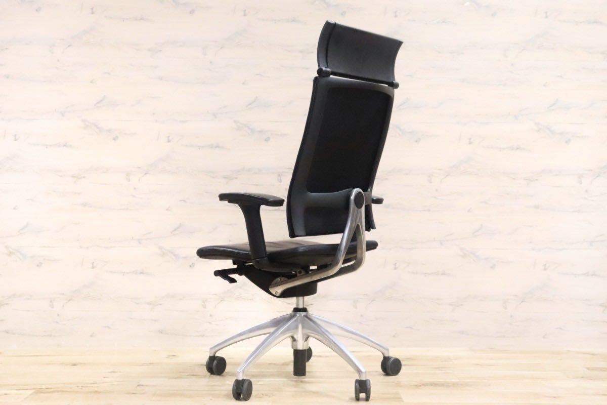 GMGF36○sedus / セダス OPEN UP オープンアップ デスクチェア ハイバックチェア 本革 黒 書斎椅子 オフィスチェア ドイツ 定価約43万