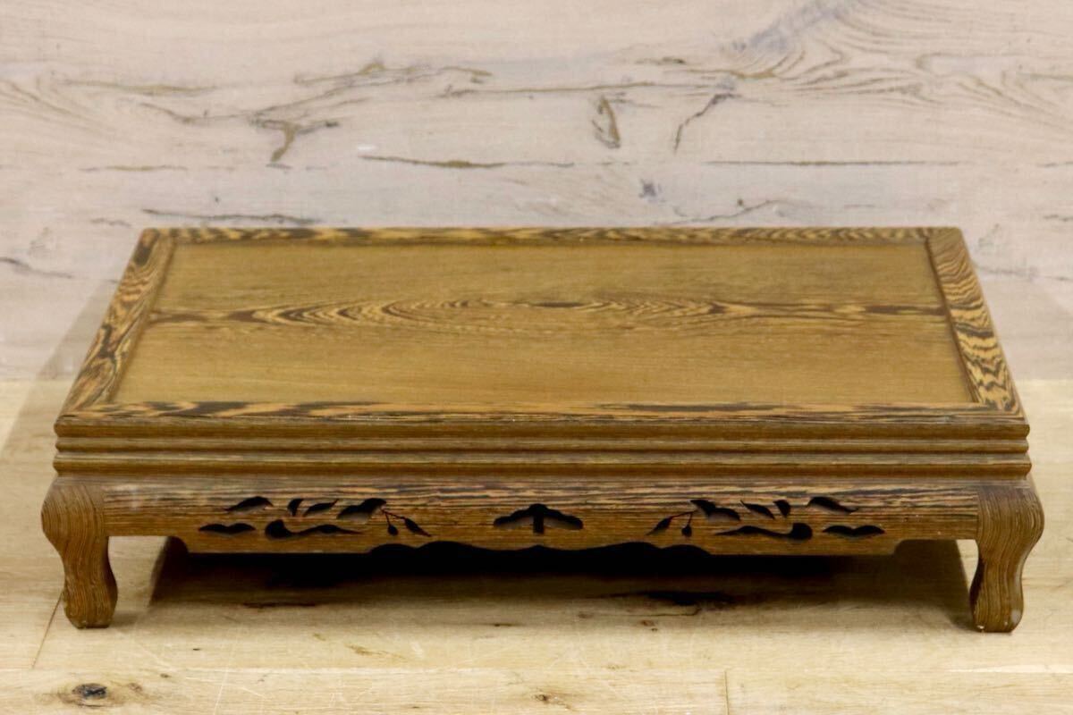 GMHH317A○鉄刀木 タガヤサン 花台 飾り台 床の間 和風 木製 盆栽台 骨董 アンティーク 古美術