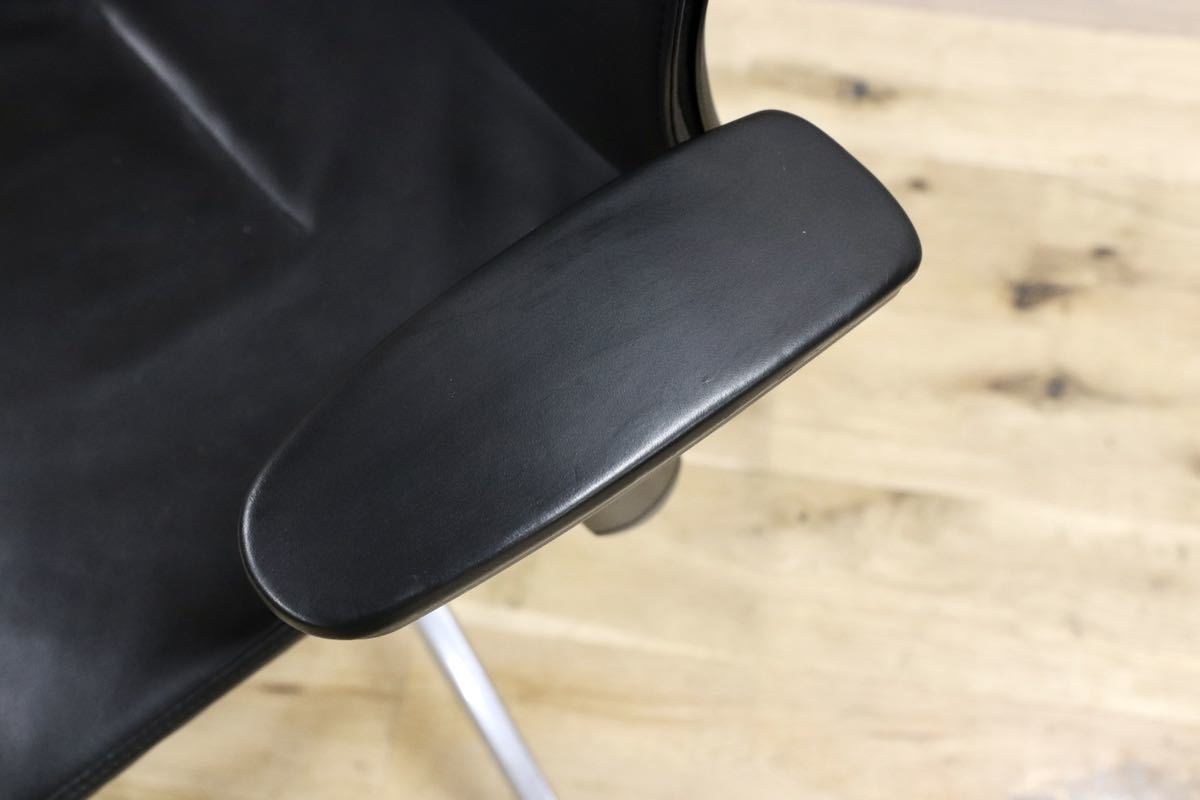 GMGF31○sedus / セダス OPEN UP オープンアップ デスクチェア ハイバックチェア 本革 黒 書斎椅子 オフィスチェア ドイツ 定価約43万