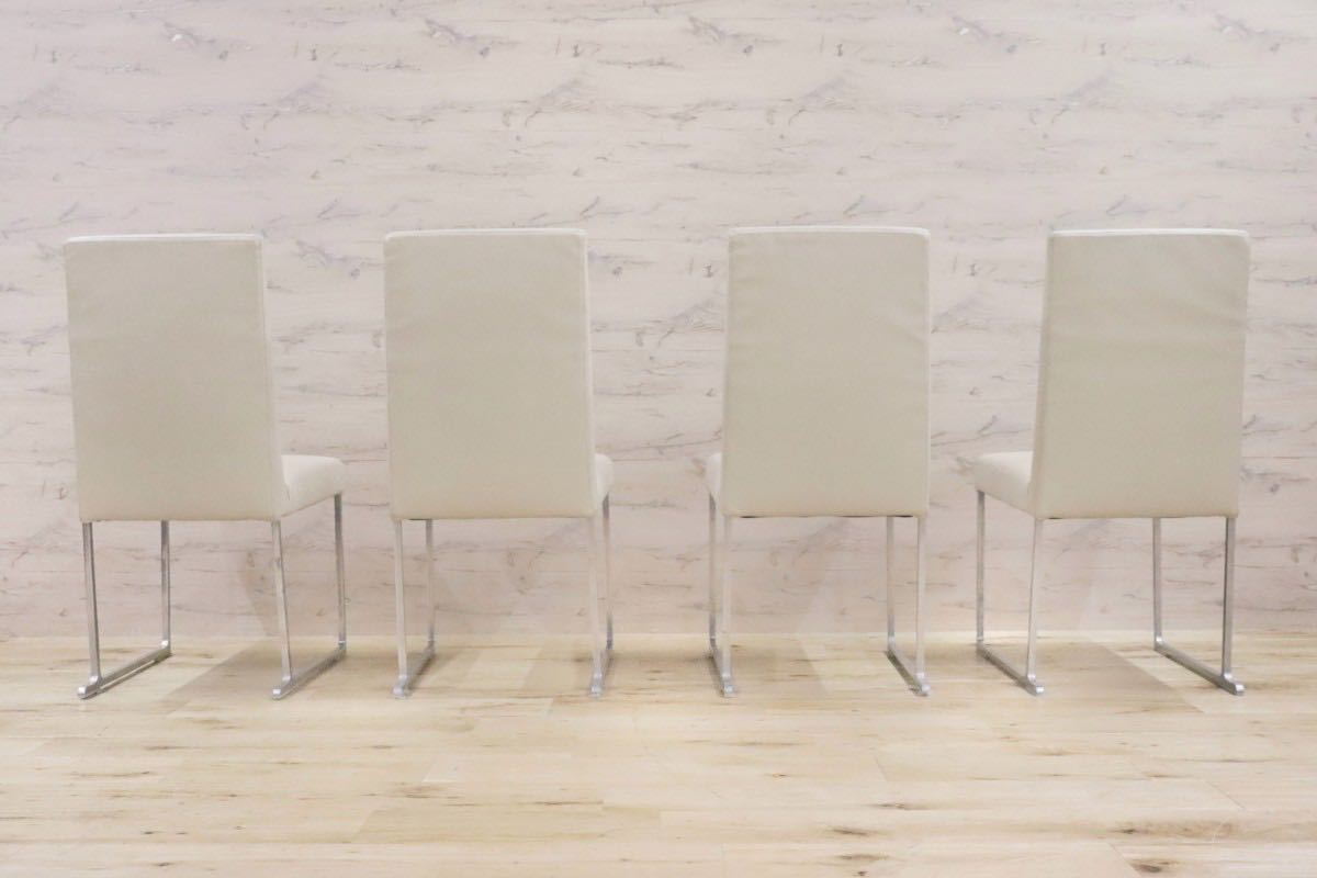 GMGH136○B&B ITALIA / ビーアンドビー Antonio Citterioアントニオ・チッテリオ ダイニングチェア 椅子4脚セット 本革 モダン 定価80万