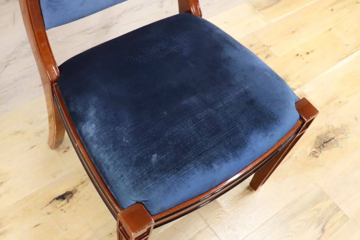 GMGN162○イタリア製 クラシック モダン ダイニングチェア 椅子 アームレスチェ ベロア 西洋 アール・ヌーヴォー