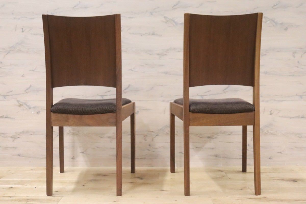 GMGN394A○国産家具 ダイニングチェア アームレスチェア 椅子 2脚セット ウォールナット 天然木 ファブリック モダン