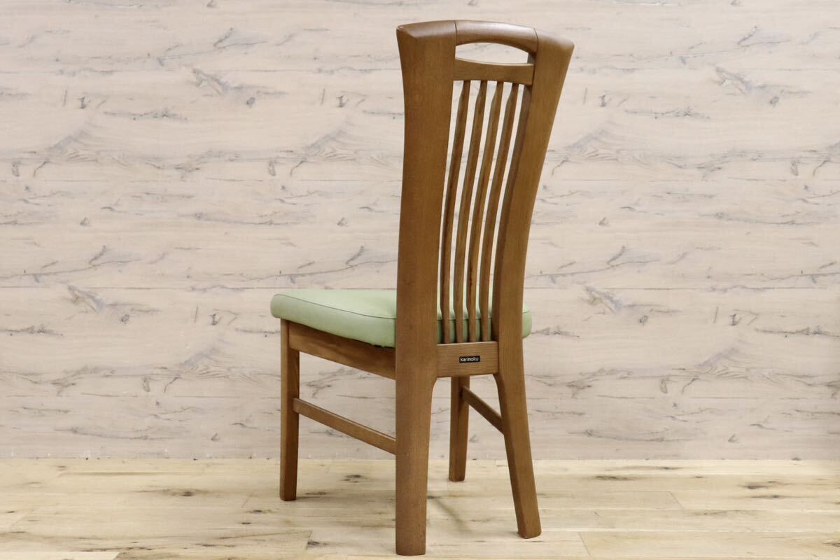 GMHS223C○karimoku / カリモク ダイニングチェア アームレスチェア 椅子 カントリー モダン レトロ オーク 合皮 グリーン 国産家具