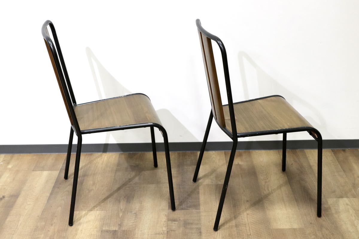 GMGN303B○MANHATTAN CHAIR / マンハッタンチェア 椅子 ダイニングチェア 2脚セット インダストリアル ウッド スチール 定価3.6万