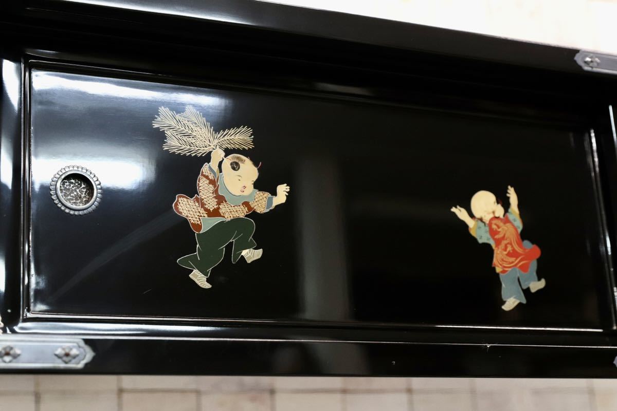 GMGS27○最高峰 西塚朝光 茶棚 飾り棚 唐子図 サイドボード 和家具 輪島塗 天皇家納入作品制作蒔絵師 希少 定価約1000万 展示品※発送不可