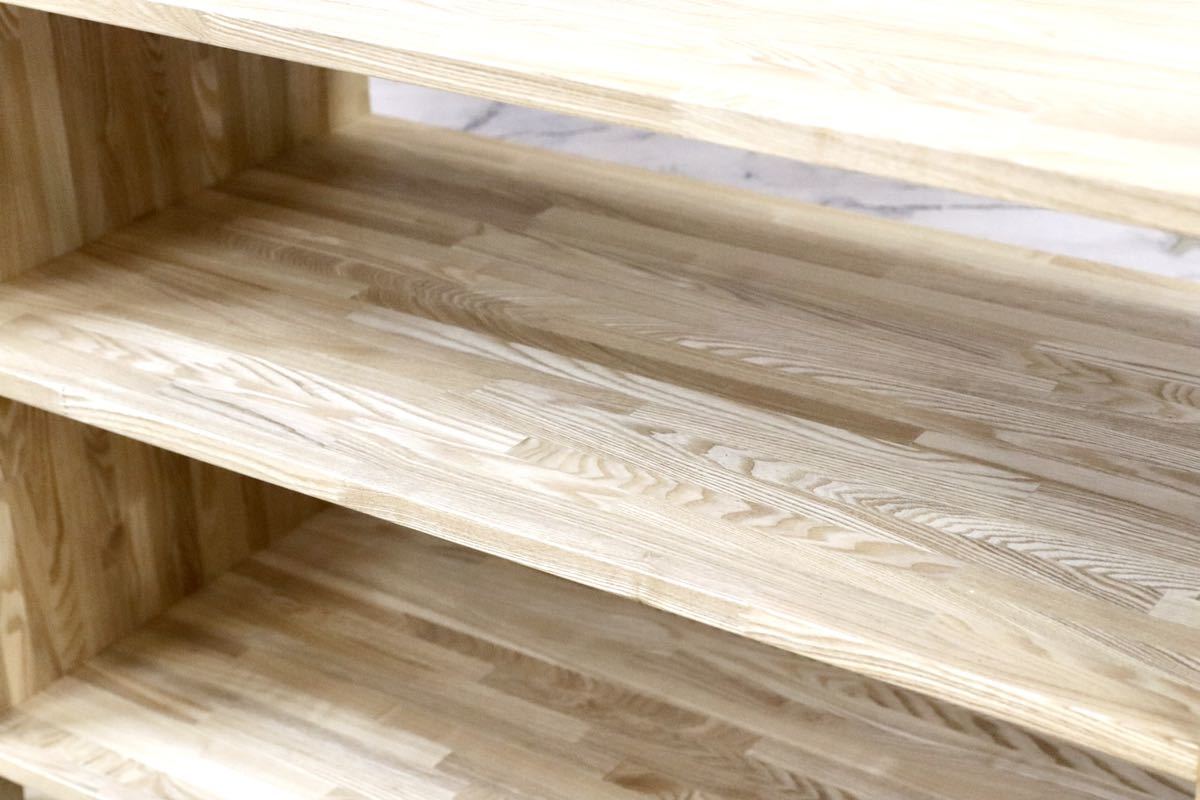 GMFS156A○北欧モダン シェルフ ラック リビング収納 タモ材 飾り棚 ナチュラル ハンガーラック オープンシェルフ 展示品