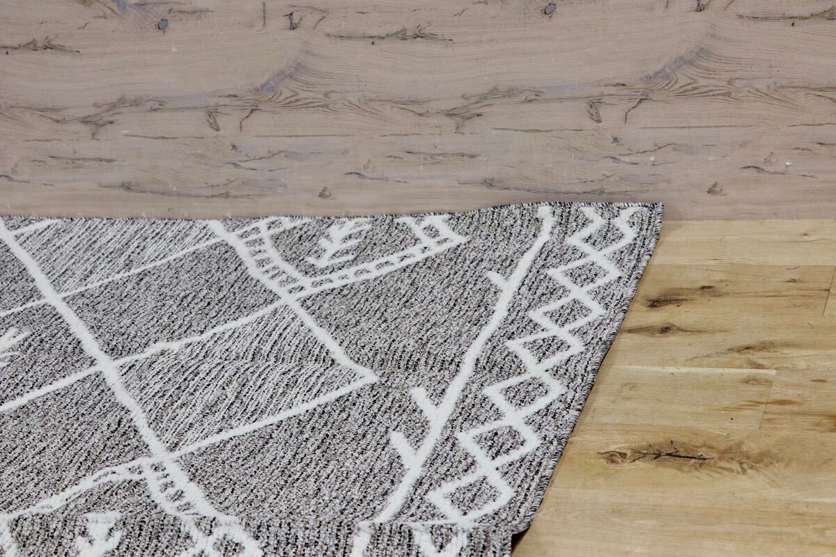 GMHH322C○日本カーペット工業会 カルム ポリプロピレン100% ブラウン ラグ カーペット 絨毯 モデルルーム展示品