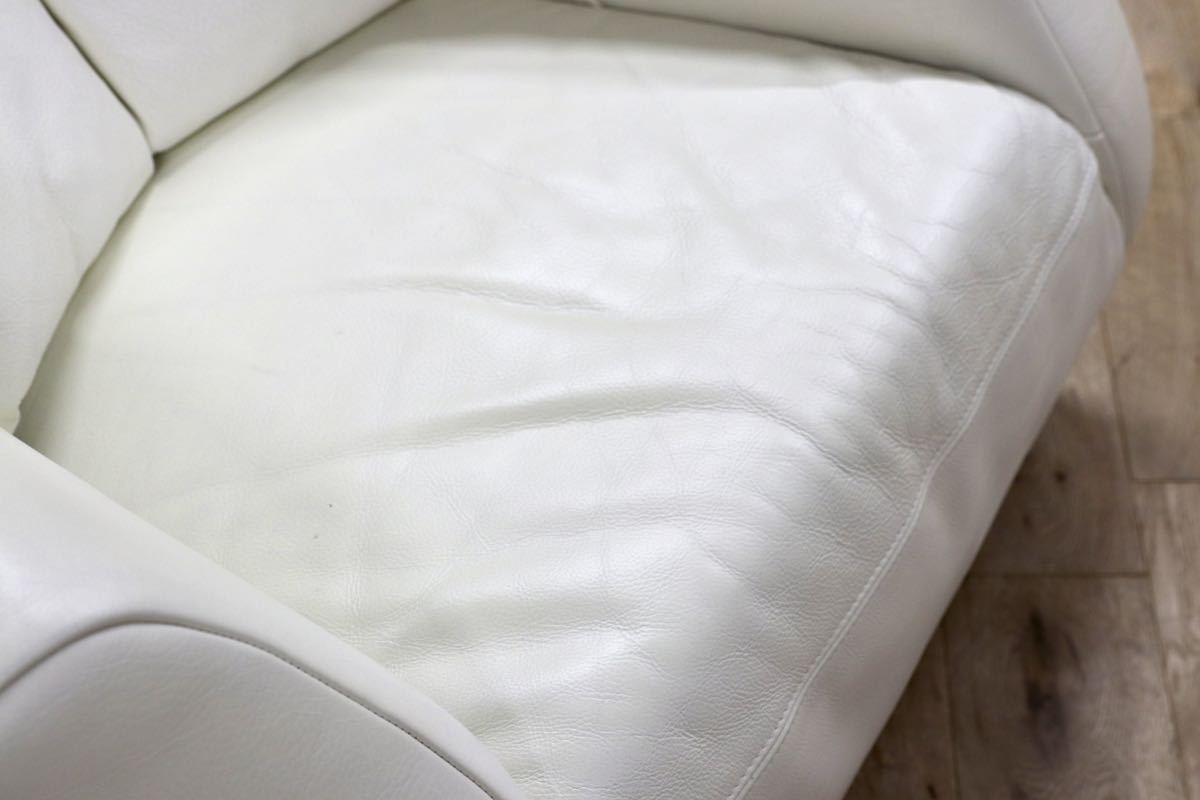 GMGO10○Gallery-M / ギャラリーエム ACTUS アクタス ドイツ 総本革 1人掛けソファ シングルソファ ラウンジチェア 白 高級 モダン
