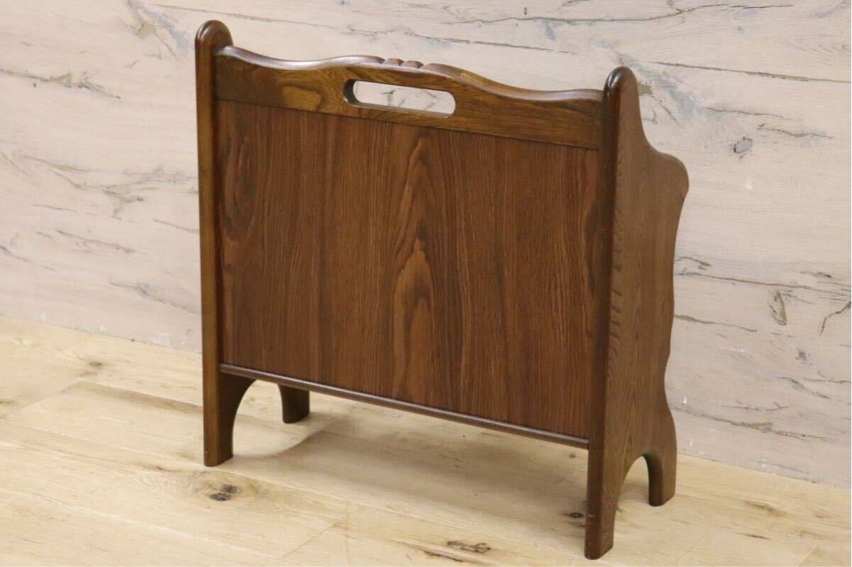 GMHS123A○karimoku / カリモク コロニアル マガジンラック スリッパラック 雑誌入れ 収納 木製 ラタン