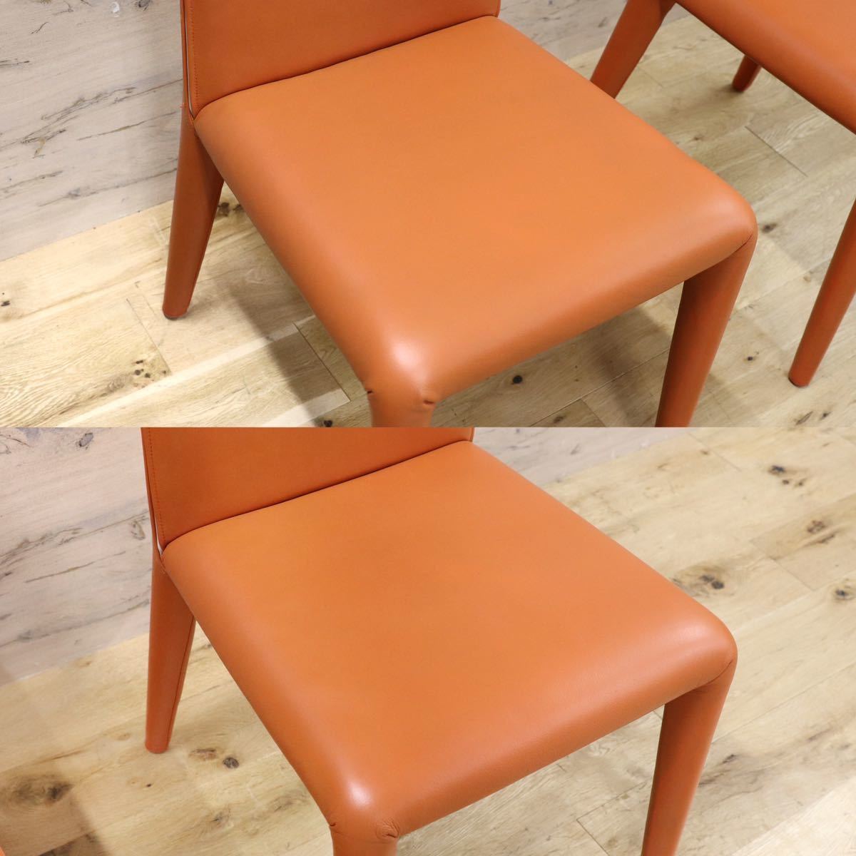 GMGO10B○B&B ITALIA / ビーアンドビー VOL AU VENT ヴォロ ヴァンチェア ダイニングチェア 椅子 総本革 マリオベリーニ 定価約46万 美品