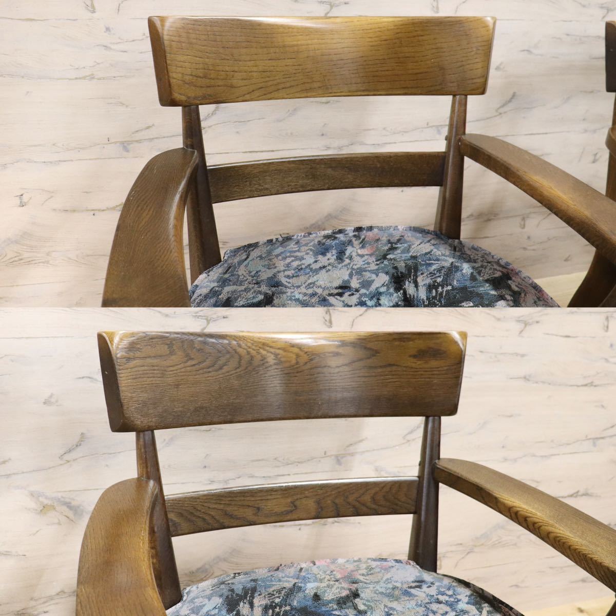 GMGS61A○柏木工 / KASHIWA ウィルダネス ダイニングチェア 椅子 飛騨家具 オーク材 無垢材 レトロカントリー 2脚セット キャスター付き