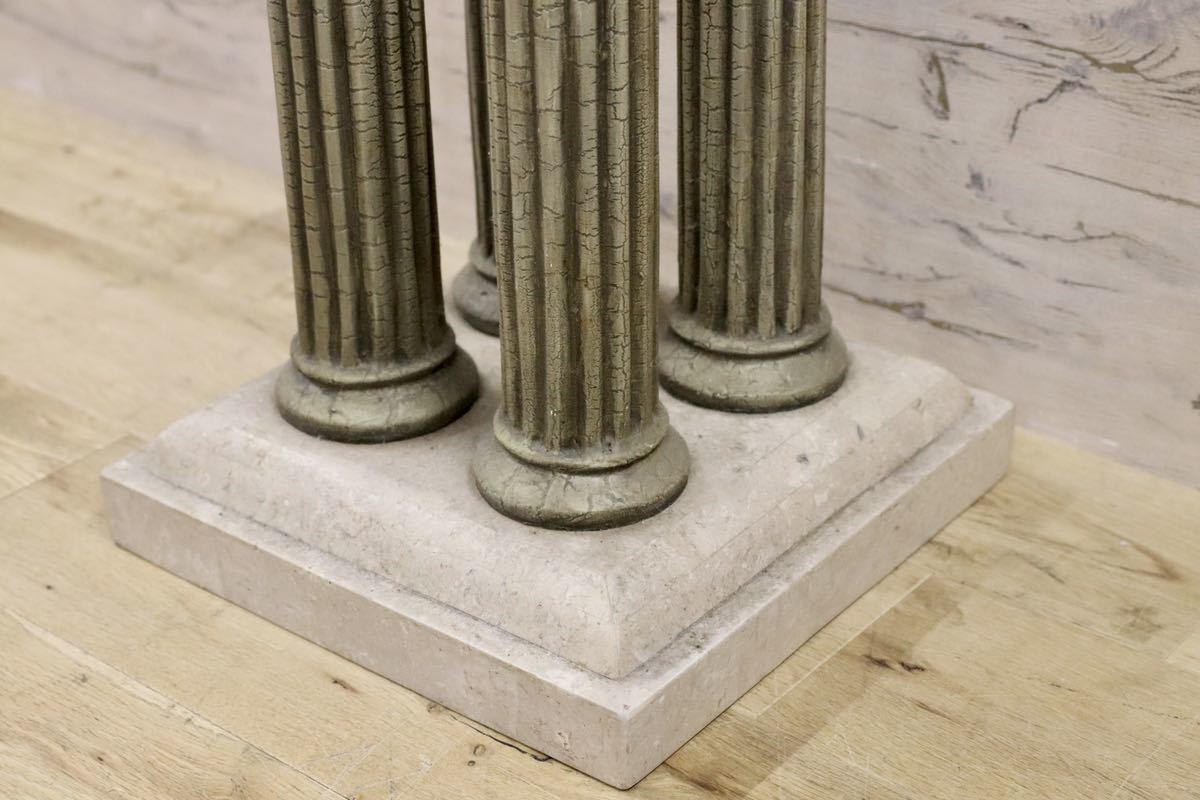 GMFK214B○西洋 ヨーロピアン クラシック オブジェ 玄関飾 置物 装飾柱 アンティーク 樹脂製 ローマ風