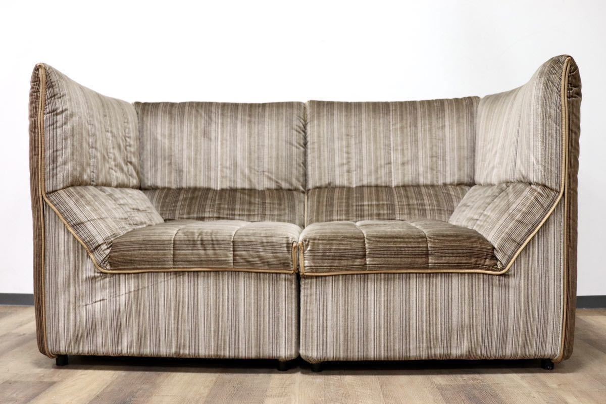 GMGK184○B&B ITALIA BAIA バイア 2人掛けソファ ラブソファ 1970’sヴィンテージ Antonio Citterio e Paolo Nava イタリアモダン 超希少