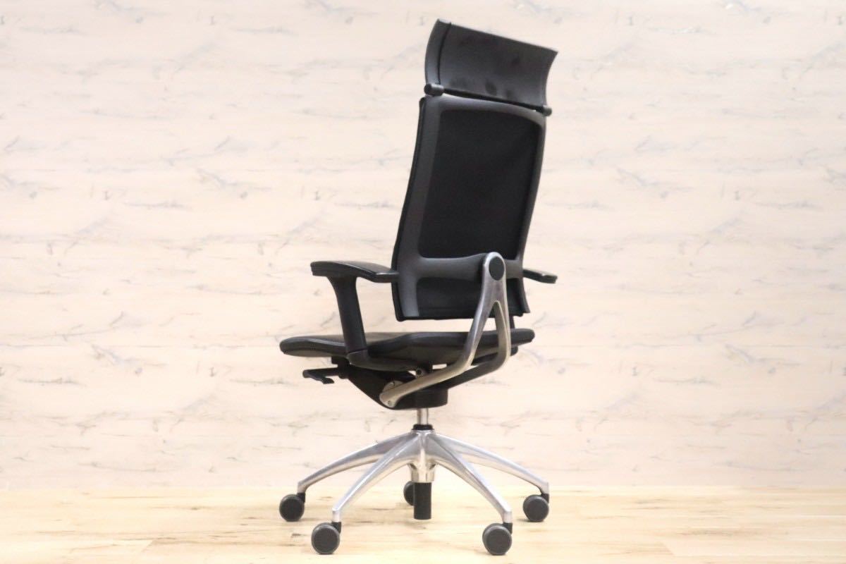 GMGF35○sedus / セダス OPEN UP オープンアップ デスクチェア ハイバックチェア 本革 黒 書斎椅子 オフィスチェア ドイツ 定価約43万
