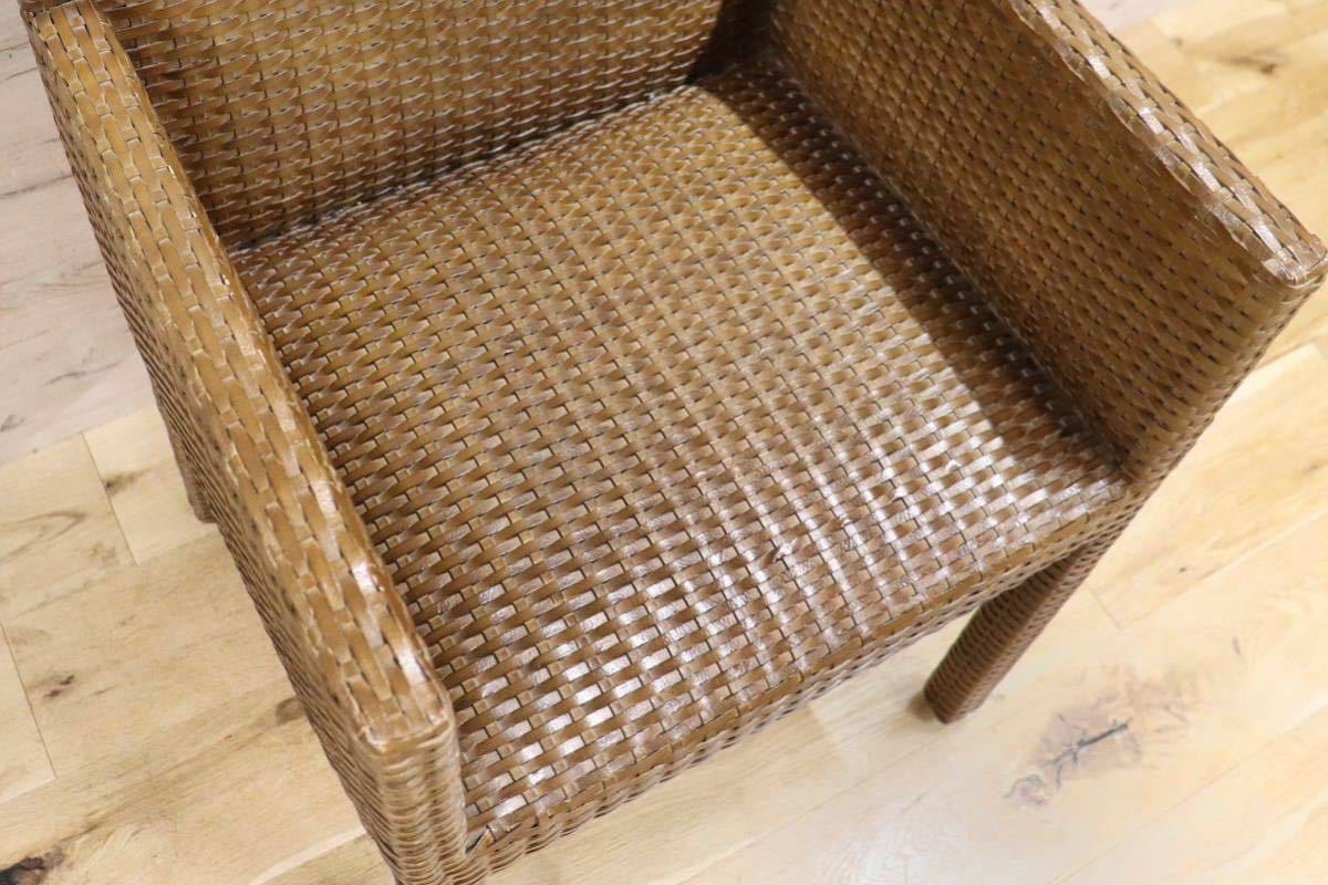 GMGN212○ダイニングチェア ガーデンチェア 椅子 アームチェア ロビーチェアー 編み込み モダン