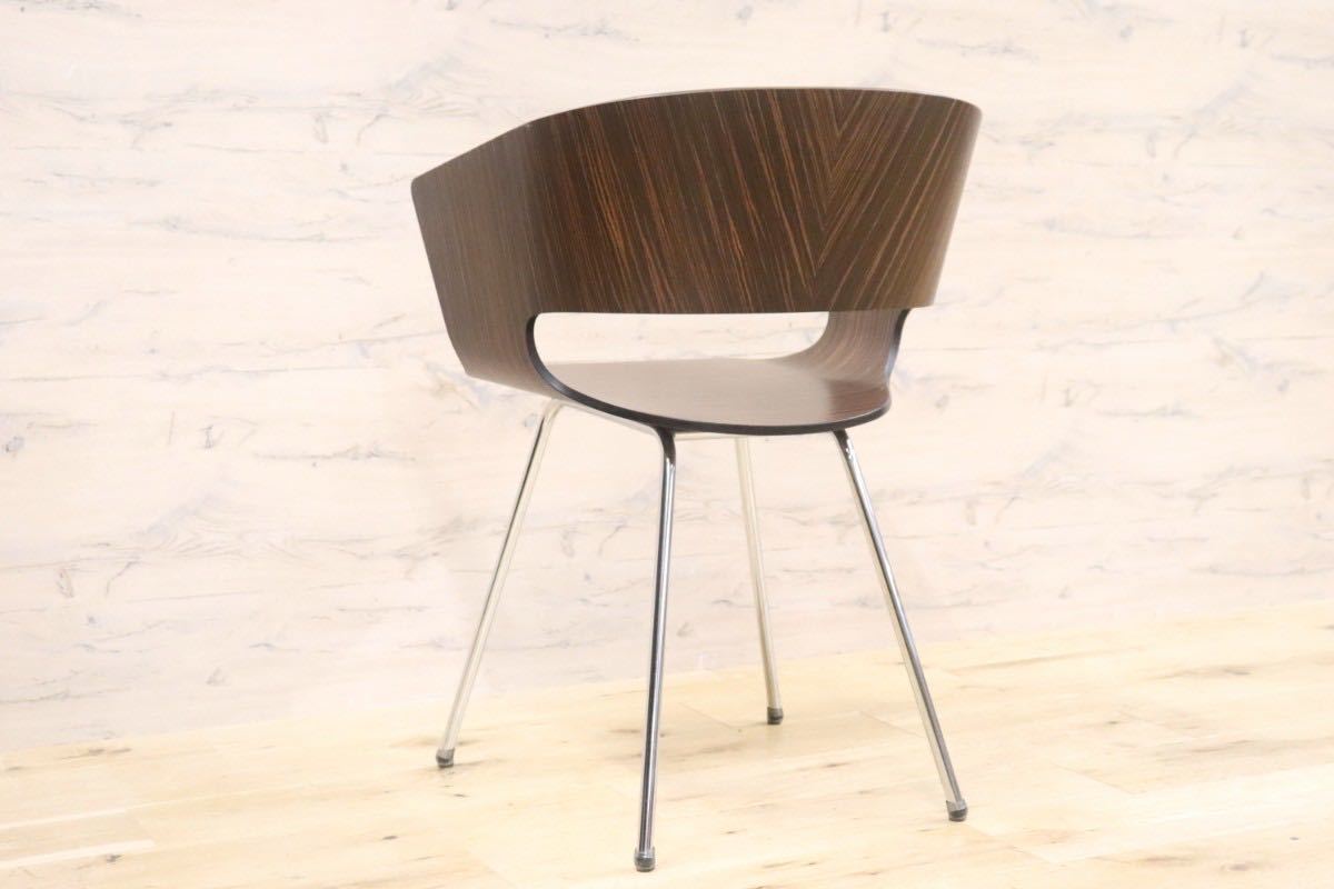 GMGN93C○モダン ダイニングチェア ミーティングチェア アームチェア プライウッド 椅子 曲木 金属フレーム