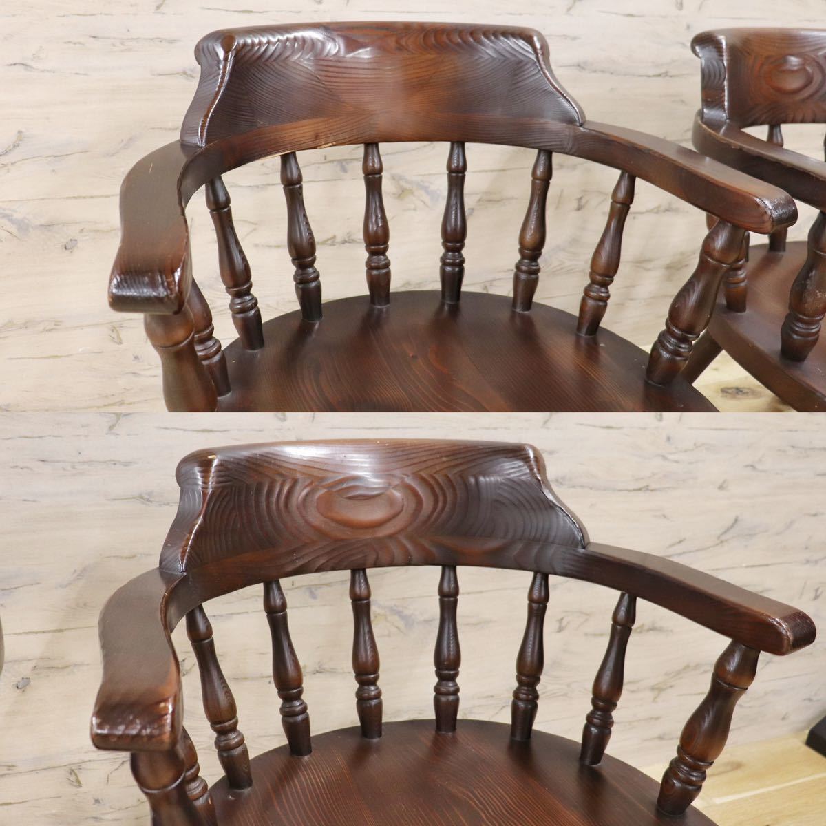 GMGN359B○飛騨産業 / HIDA キツツキ FRONTIER フロンティアシリーズ ウィンザーチェア ダイニングチェア 椅子 レトロ 2脚セット 稀少