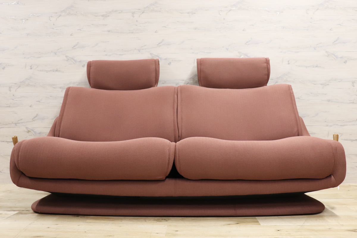 GMGN265○karimoku / カリモク UA4262VB 2人掛けソファ ラブソファ リクライニングソファ ファブリック 国産家具 定価約22万 展示品