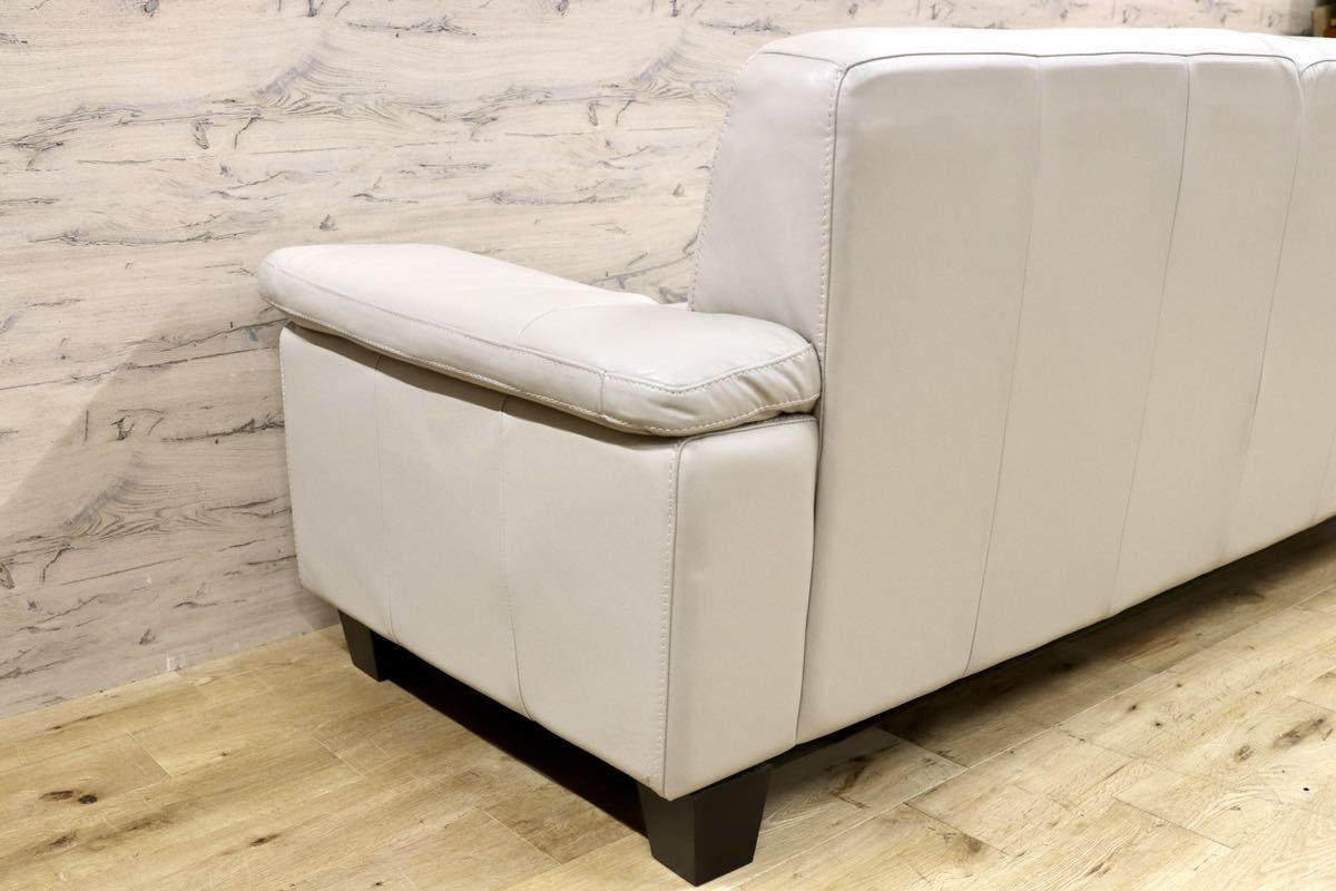 GMGK302○Acme Furniture Pacific Palisades Sofa 2.5人掛けソファ ラブソファ オフホワイト モダン 総本革 約37万 展示品