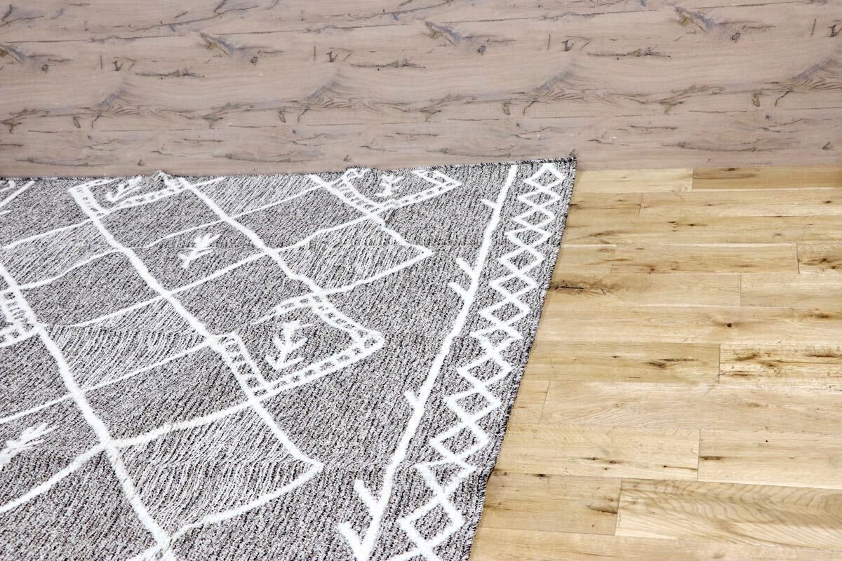 GMHH322D○日本カーペット工業会 カルム ポリプロピレン100% ブラウン ラグ カーペット 絨毯 モデルルーム展示品