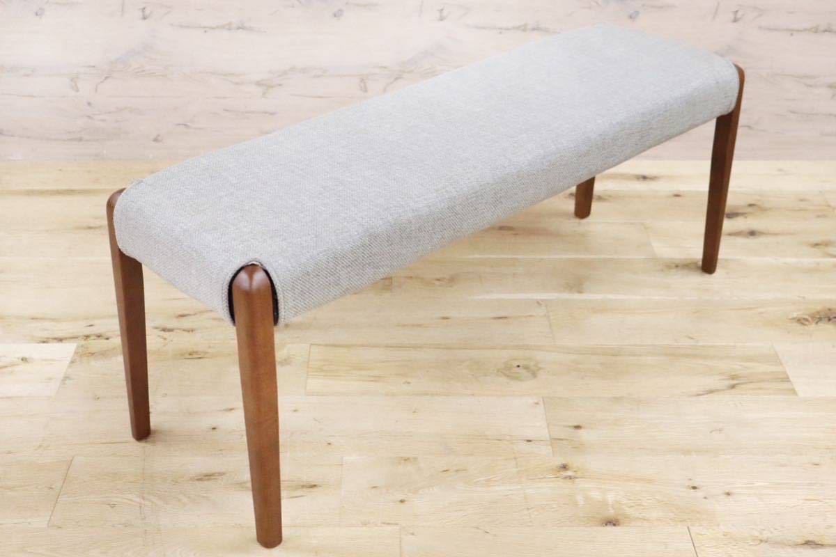 GMGN367○河淳 / KAWAJUN ベンチ ダイニングチェア 長椅子 カバーリング ファブリック ナチュラル 北欧スタイル 展示品