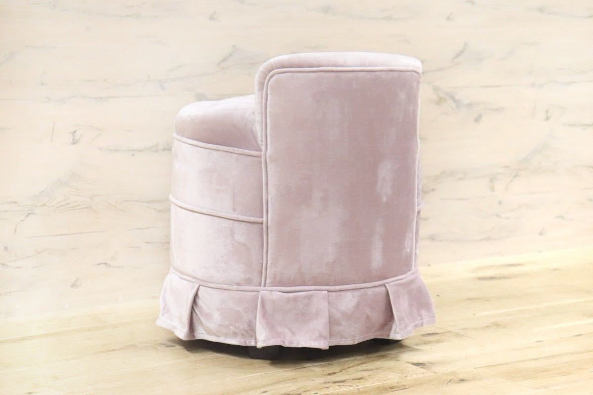 GMGT95D○kino スツール ドレッサーチェア ラウンジチェア 椅子 ファブリック ベロア クラシカル 定価約5万