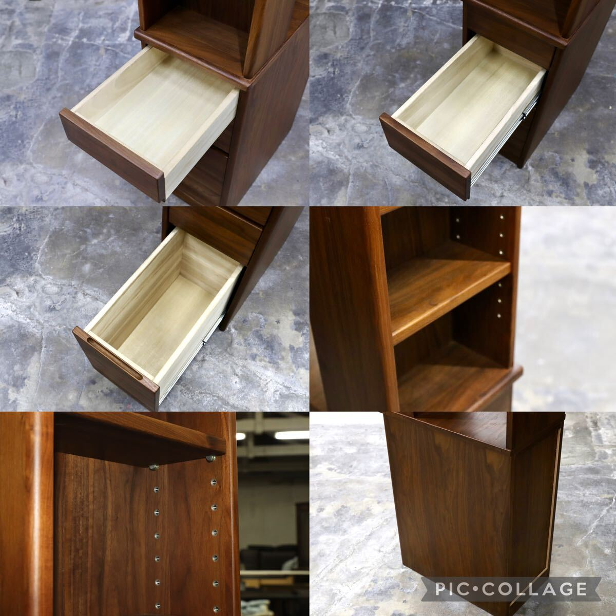 GMIH225C○起立木工 / KIRITSU FURNITURE ウォールナット デスクサイドラック 本棚 ブックシェルフ 棚 オープンシェルフ 北欧モダン