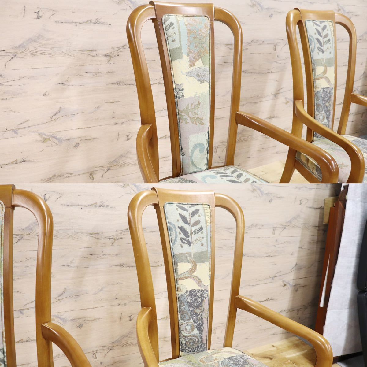 GMGN355○maruni / マルニ ダイニングチェア アームチェア 椅子 ファブリック ヨーロピアン風 ナチュラル 北欧スタイル 2脚セット