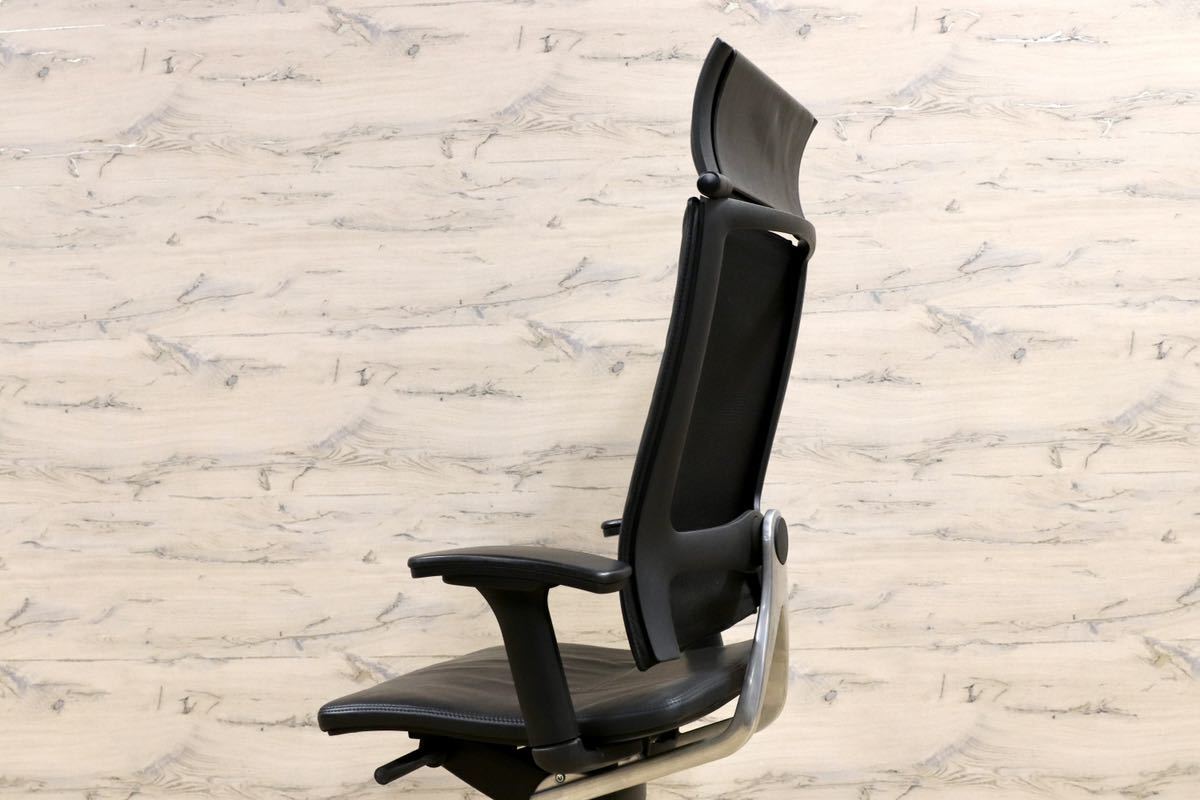 GMGF31○sedus / セダス OPEN UP オープンアップ デスクチェア ハイバックチェア 本革 黒 書斎椅子 オフィスチェア ドイツ 定価約43万