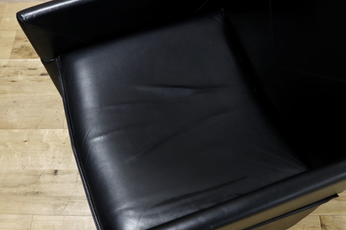 GMGK341A○Artfort / アーティフォート イージーチェア 黒 本革 イタリアモダン ヴィンテージ 稀少 検)cassina マリオベリーニ ブレイク